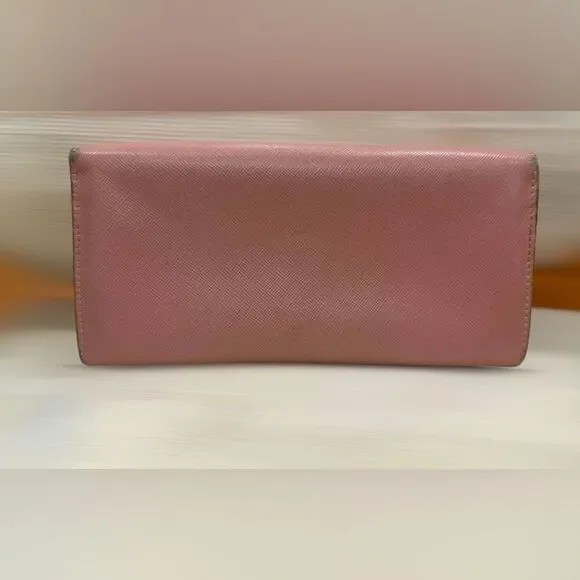 Prada Saffiano Leather Pink Continental Long Wallet Authentic - Picture 3 of 15